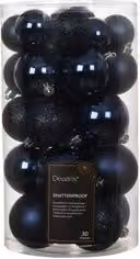 Set di 30 palline decorative per albero di Natale Amicasa in plastica blu
