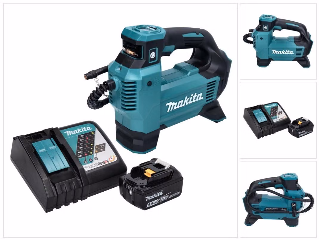 Compressore a batteria Makita DMP 181 RG1 18 V 11,1 bar + 1x batteria ricaricabile 6,0 Ah + caricabatterie
