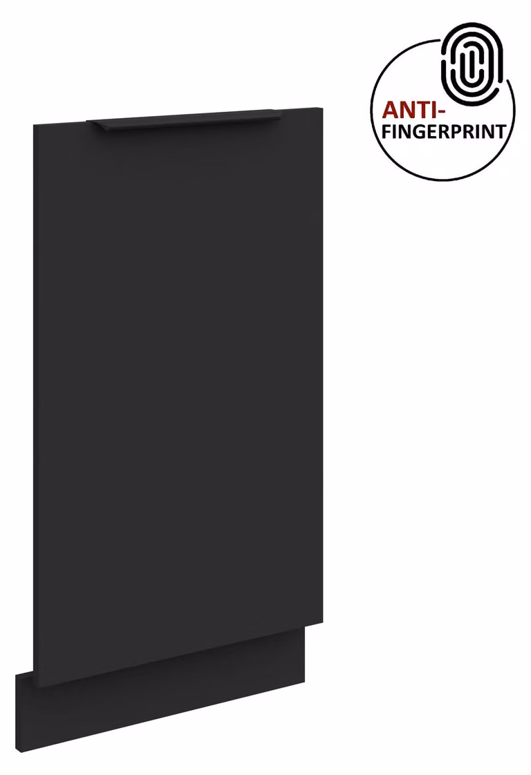 Pannello frontale per lavastoviglie da 45 cm completamente incassata ARIA Nero ultra opaco + Nero opaco, frontali di alta qualità con rivestimento anti-impronta, cucina a incasso