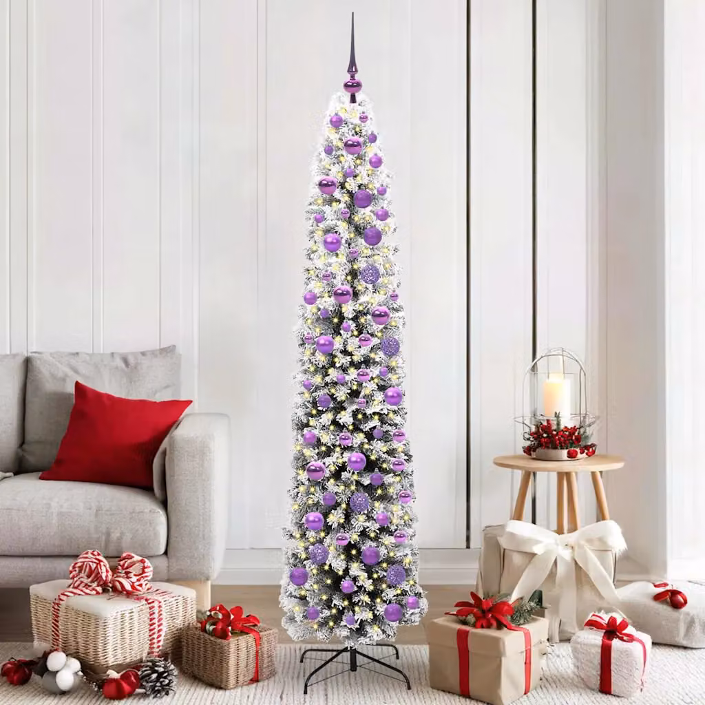 Albero di Natale artificiale moderno vidaXL verde con 300 LED luce bianca calda