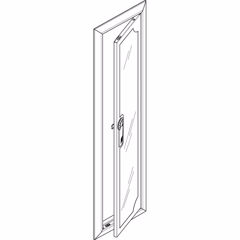 Cornice ABN + sportello di ispezione 1x6 per quadro di distribuzione da incasso, a 1 fila GBRU16TS