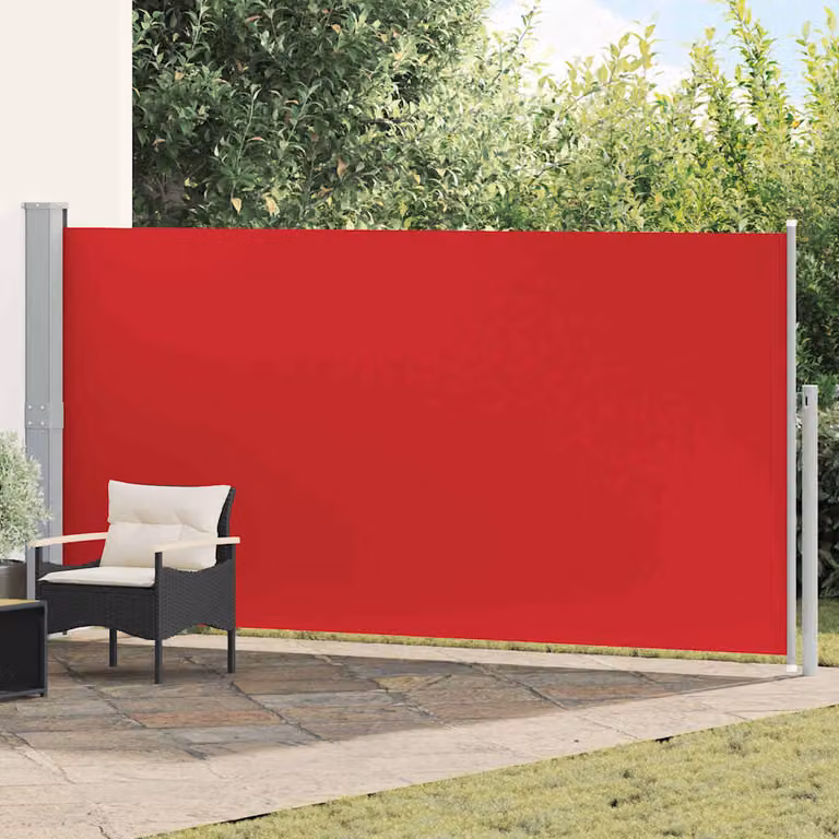 Tenda da sole laterale retrattile vidaXL in poliestere e acciaio, Rossa, L: 500 cm, H: 160 cm