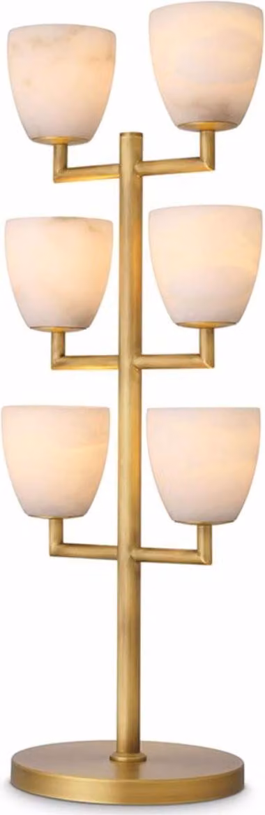 Casa Padrino lampada da tavolo in ottone/alabastro h. 81 cm - Illuminazione