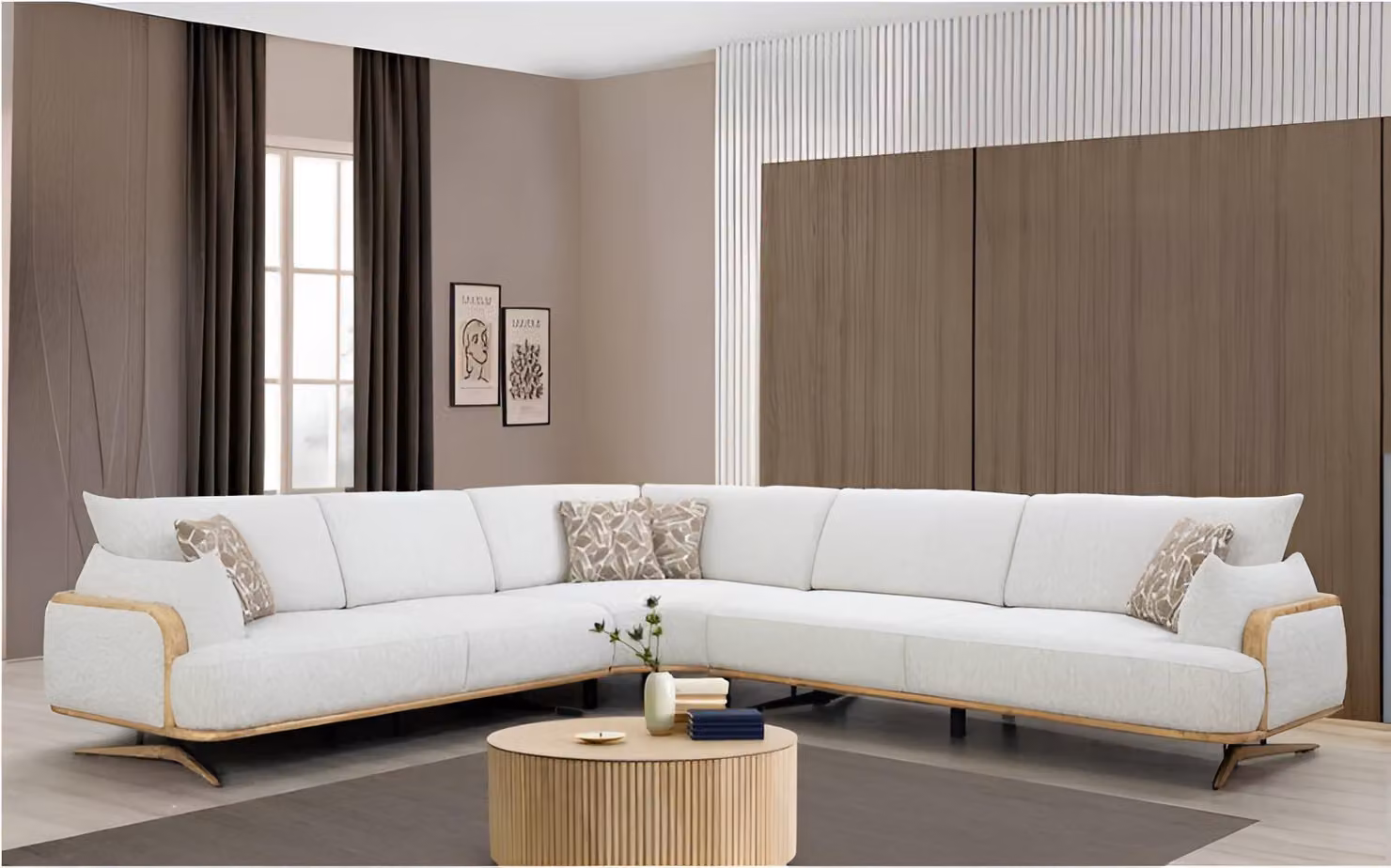 Stilvolles Ecksofa in L-Form mit modernem Design Stoffbezug