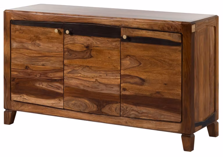 MASSIVMOEBEL24 | ANCONA #221 Credenza in legno di sheesham - laccato / marrone scuro 140x45x80