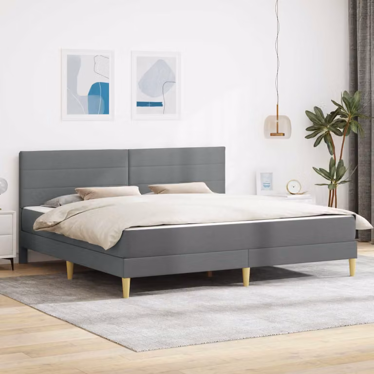 vidaXL Letto matrimoniale moderno con materasso in schiuma, Grigio, L/P/H: 180 x 200 x 184 cm