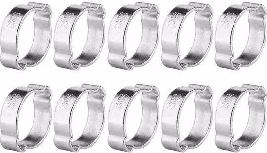 Morsetti a serpentina in acciaio inossidabile, con tensione costante, per gas/acqua, disponibili in diverse dimensioni: da 5 a 23 mm