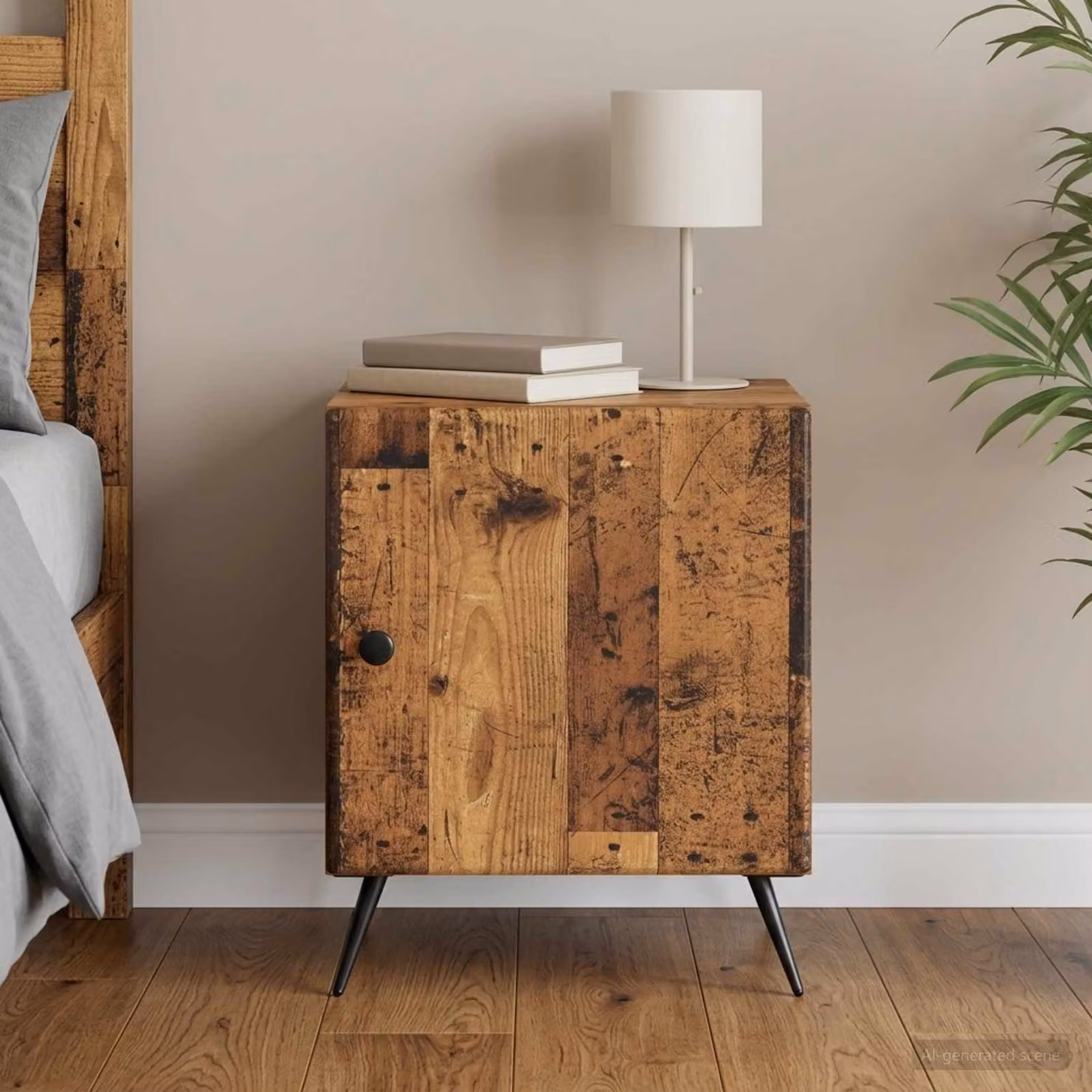 Armadio da notte vidaXL in legno stile vintage colore marrone L 43 cm x P 34,5 cm x H 50 cm