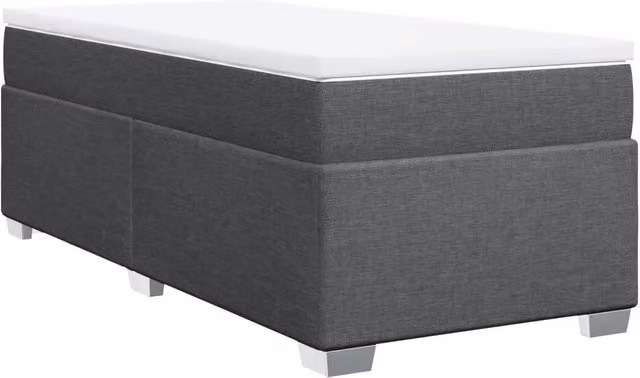Letto singolo | Letto per adulti | Giroletto a Molle con Materasso Grigio Scuro 90x190 cm Tessuto