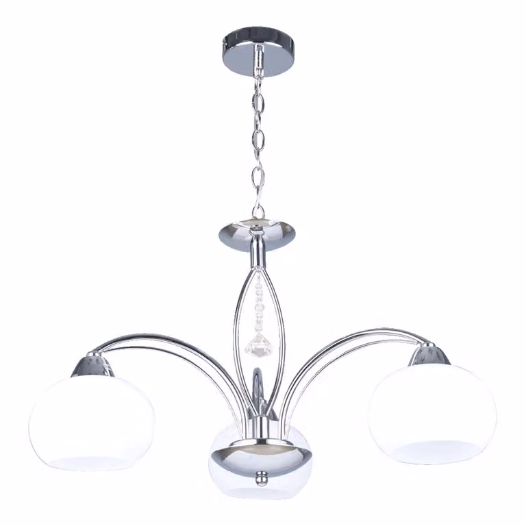Lampada a sospensione ARAGONA 3xE27/40W cromo/bianco dimmerabile
