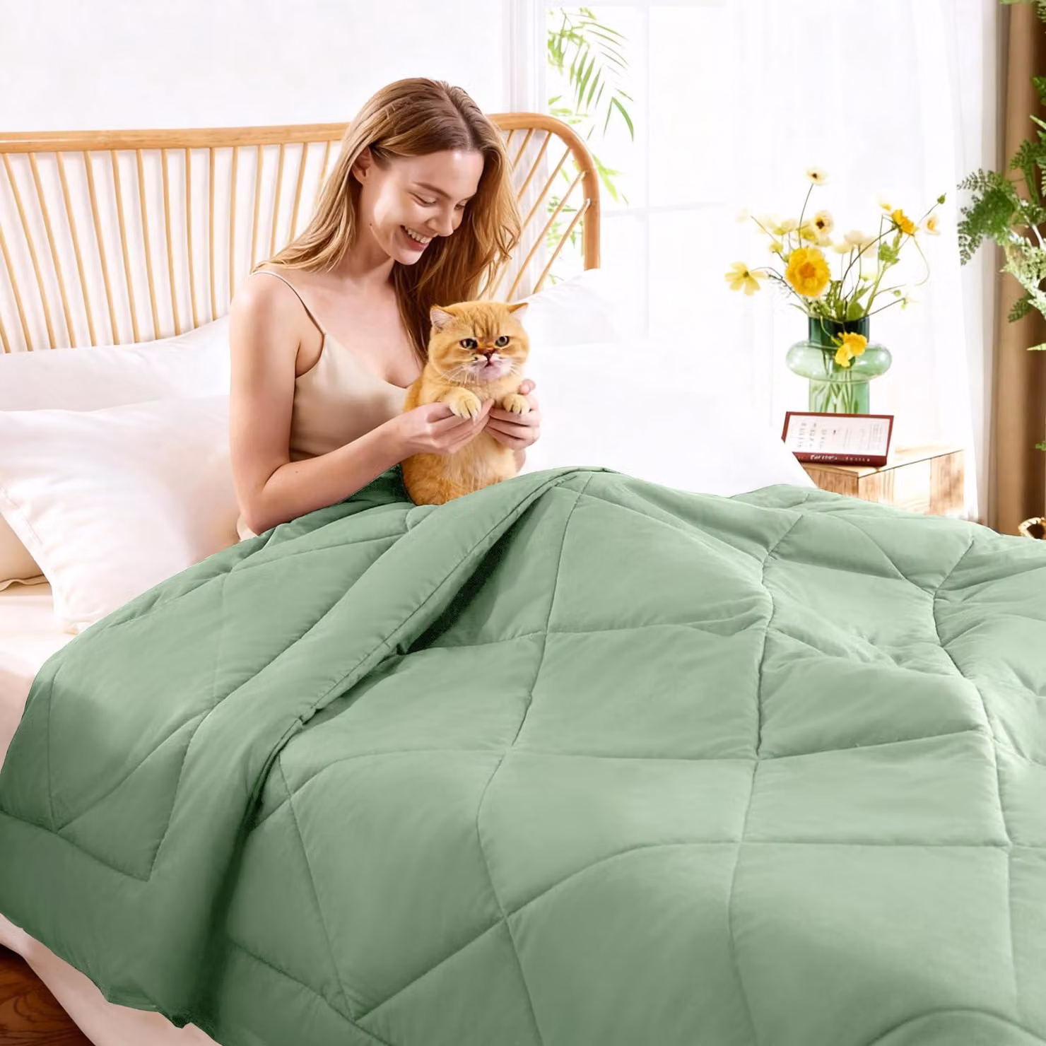 Coperta leggera per il letto estivo, traspirante, 155x220 cm, ideale per le notti calde