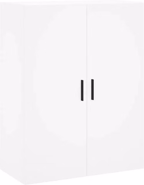 Mobile contenitore a parete moderno HELLOSHOP26 in legno composito bianco lucido L: 69,5 cm, P: 34 cm, H: 90 cm