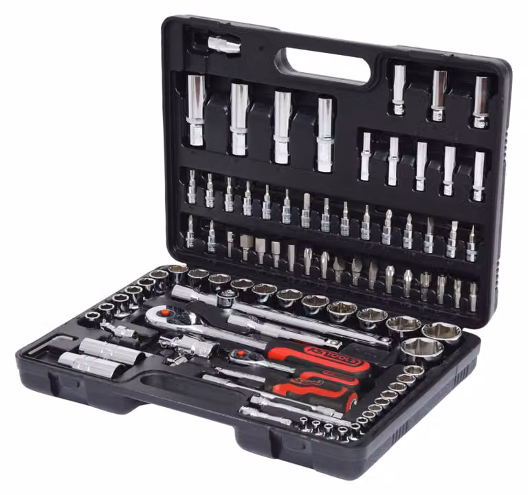KS Tools 1/4"+1/2" CHROMEplus set di chiavi a bussola, 94 pezzi, 918.0694