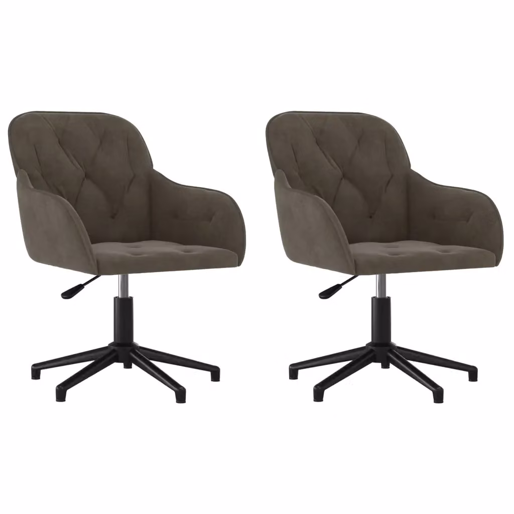 Set di 2 sedie da pranzo girevoli vidaXL in velluto grigio scuro – 2