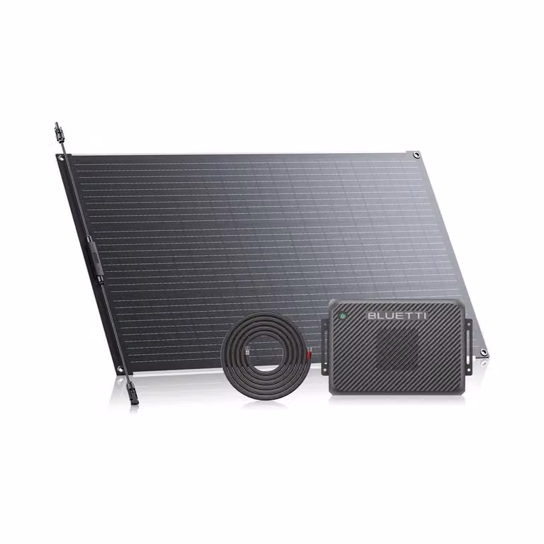 BLUETTI Charger 2, generatore da 1200W, caricabatterie e caricabatterie DC-DC. Doppio ingresso, pannelli solari flessibili PV100FX per centraline portatili, ideali per viaggi on the road