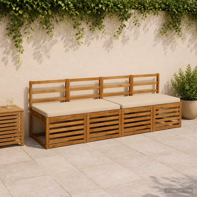 Cuscino per Panchina vidaXL VUGHT in Poliestere, Colore Beige, Forma Rettangolare con Rivestimento Lavabile e Resistente ai Raggi UV
