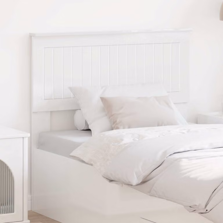 Testiera per letto moderna vidaXL in legno ingegnerizzato bianco lucido