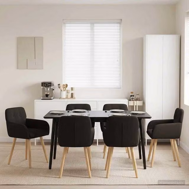 Sedie da pranzo 6 pz Bouclé Nero 59 x 56,5 x 85 cm 3428281