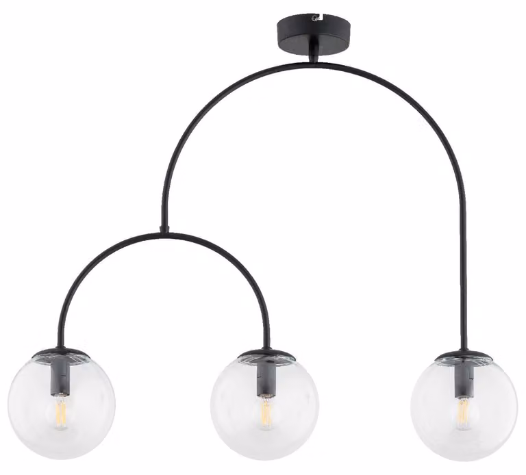 Lampada a sospensione DILAR nera 3xE14x10W in vetro, dimensioni: 59x15x70 cm, IP20, Alfa