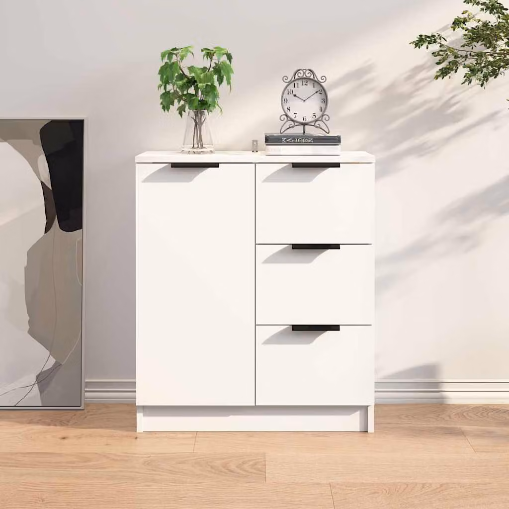 Credenza a parete vidaXL Bianca in Legno e MDF per Soggiorno L: 60 cm, P: 30 cm, H: 70 cm