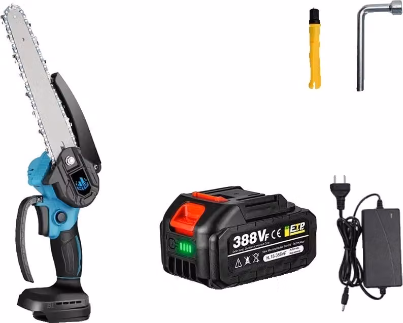 Motosega Yofidra, lama da 8 pollici, motore brushless, 1 batteria spina EU, EU