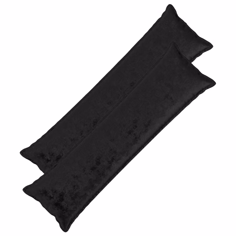 Set di 2 federe vidaXL HOUTEN in flanella nera, L 145 cm x L 40 cm