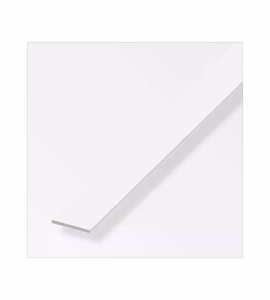PVC - Barra piatta bianca 30x3 mm - Finitura grezza 1 m resistente UV