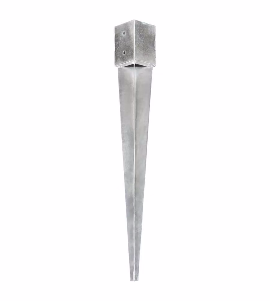 Picchetti di Terra 12 pz Argento 10x10x91 cm in Acciaio Zincato