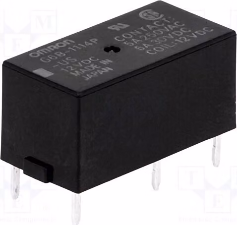 1 relè: bobina elettromagnetica, 12 VDC, 5 A / 250 VAC - modello -1114P-US, 12 VDC