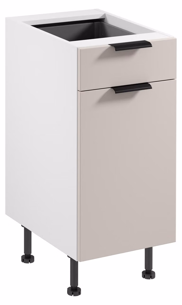 Mobile base con cassetto SALERNO - larghezza 40 cm, bianco/beige