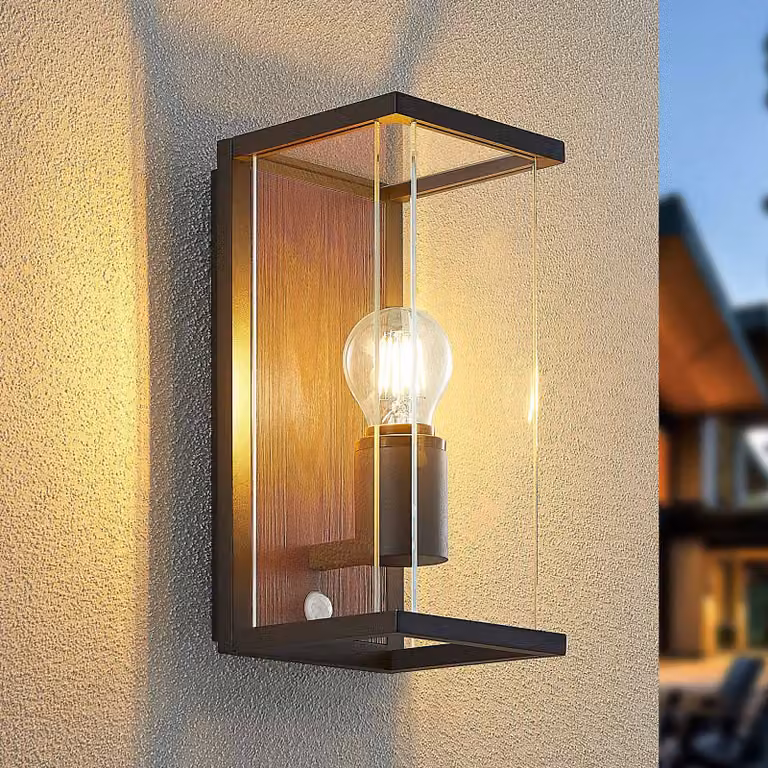 Lucande Elwin applique, 1 luce, sensore Lucande, dimmerabile, Nero, Alluminio, Moderno