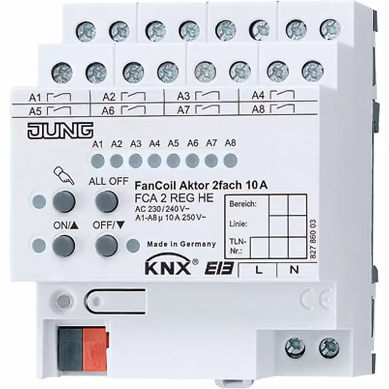 Jung FCA2REGHE Attuatore per ventilconvettori KNX doppio