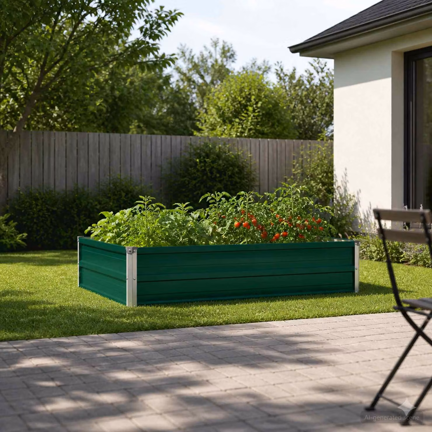 Letto rialzato da giardino vidaXL in metallo verde L 100 x P 80 x H 24 cm