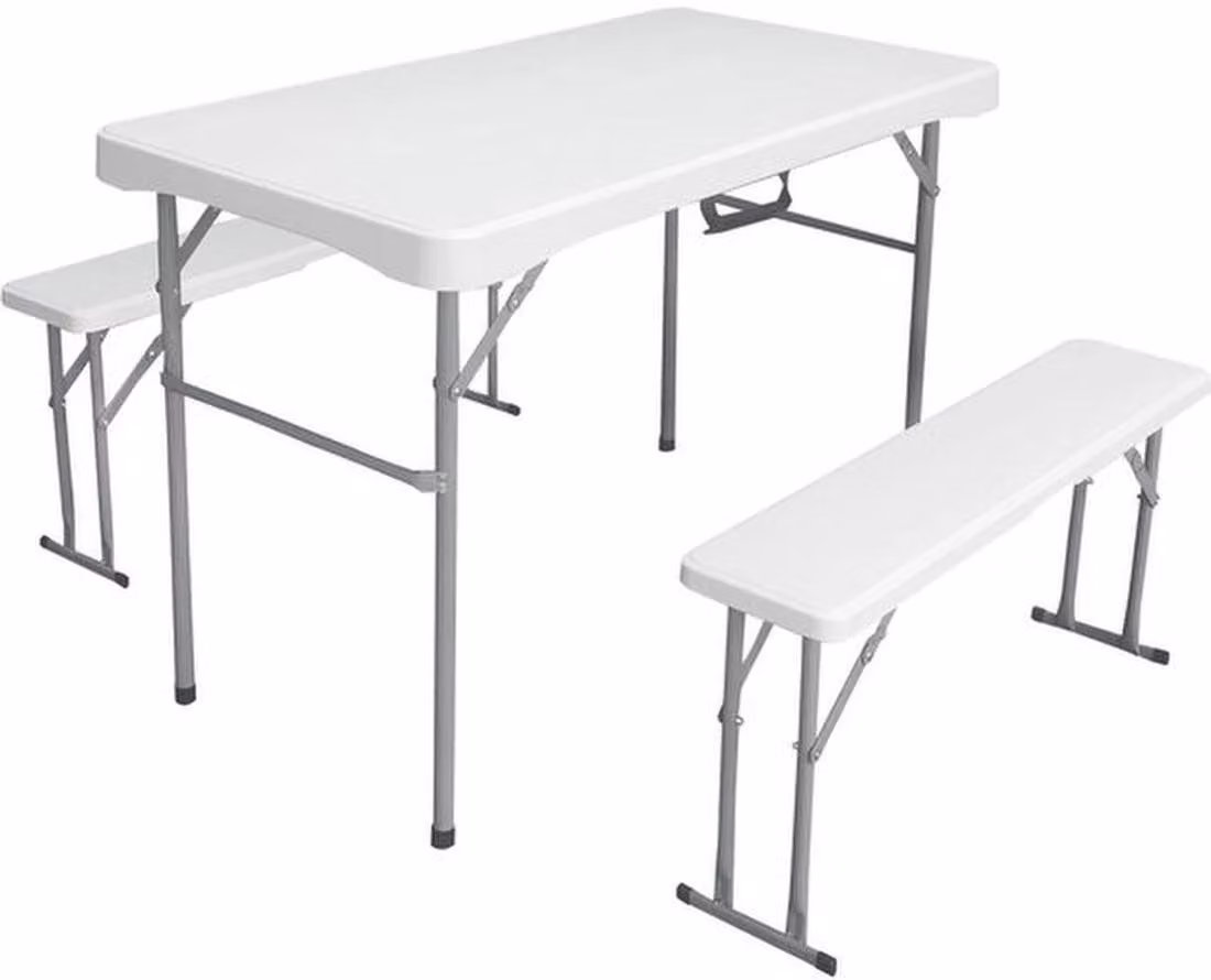 Set da picnic pieghevole Azomor con due panchine per il giardino e il campeggio
