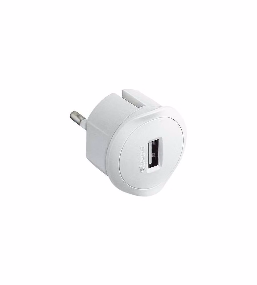 Bticino Kit - Adattatore Spina Standard Tedesca Presa Usb 1,5A Bianco