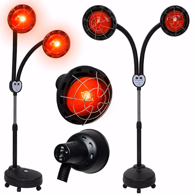 Lampada Sollux doppia a infrarossi su stativo per terapia estetica e fisioterapia
