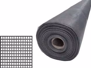 Zanzariera in fibra di vetro grigia con maglia 18x16, L: 120 cm x P: 30 m