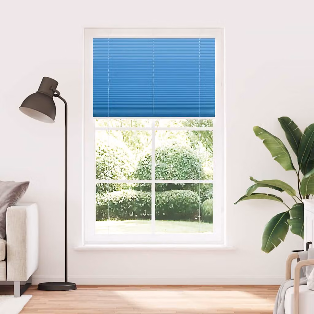 vidaXL Tenda Plissettata Blu 120x200 cm Larghezza Tessuto 119,4 cm