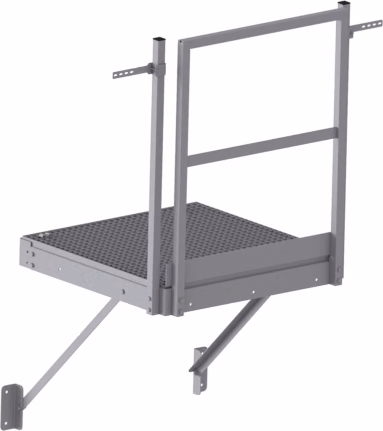 Piattaforma di accesso Hymer in grigliato di acciaio zincato 1x1 m