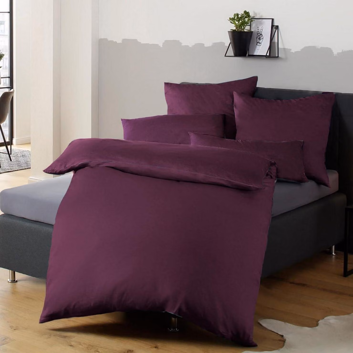 Set di lenzuola in microfibra, colore viola, dimensioni 155x220 cm + 80x80 cm, senza bisogno di stiratura, antiscottatura, con cerniera