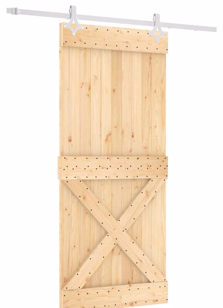 Porta scorrevole Naturale e Bianco 90 x 210 cm