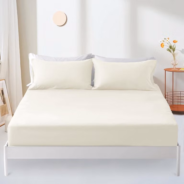 Protezione per materasso, dimensioni 122x190 cm, impermeabile, con elastico, color crema