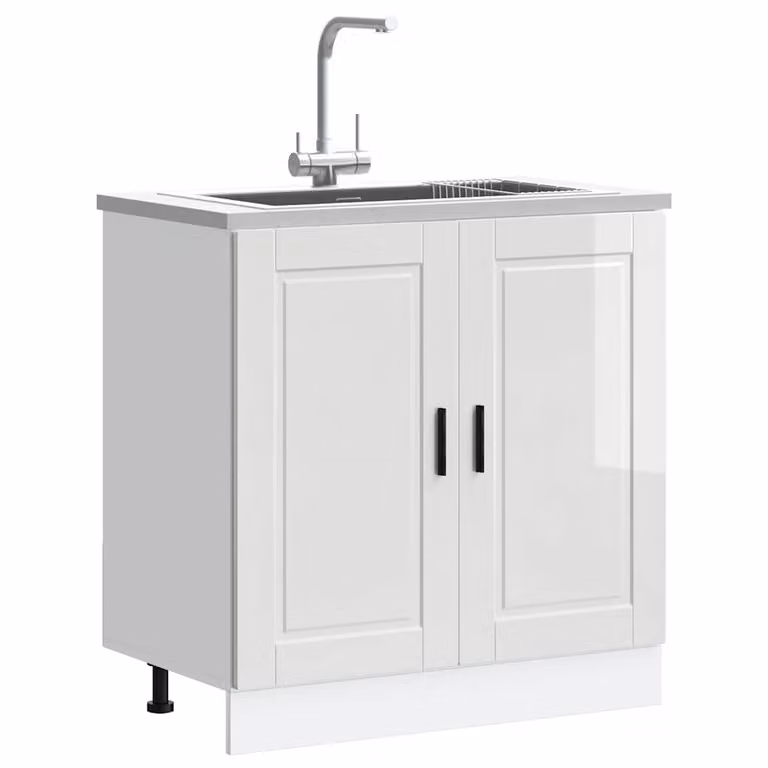 Base lavello mobile vidaXL bianco lucido L: 80 cm, P: 46 cm, H: 81,5 cm