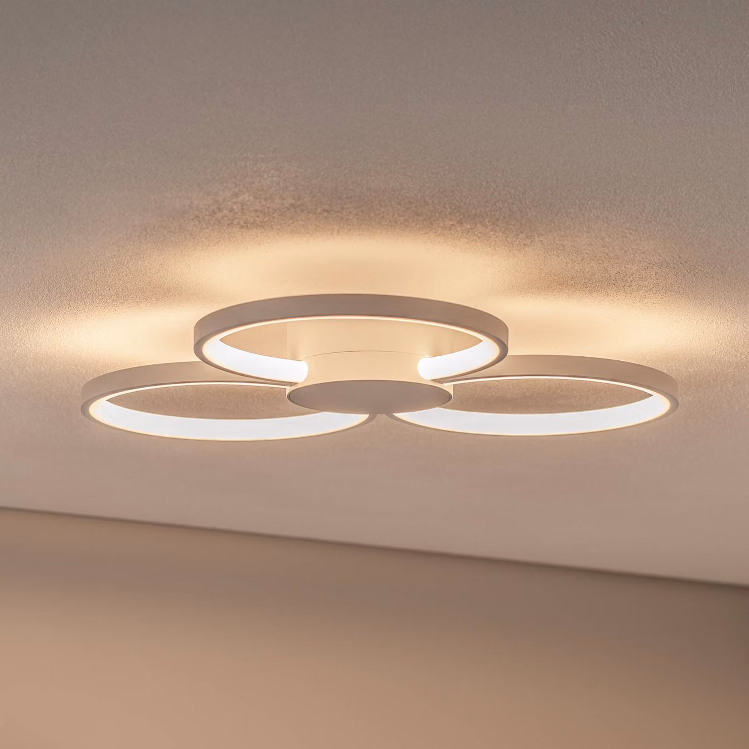 BEGA Plafoniera a LED, dimmerabile, Bianco / Opale, Soggiorno / Sala da pranzo, Metallo, Plafoniera LED