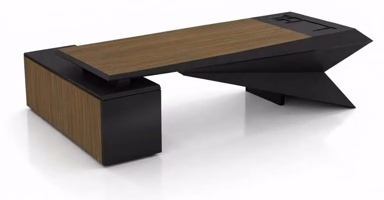 Scrivania moderna, color marrone, design da ufficio, lussuosa, ideale per dirigenti