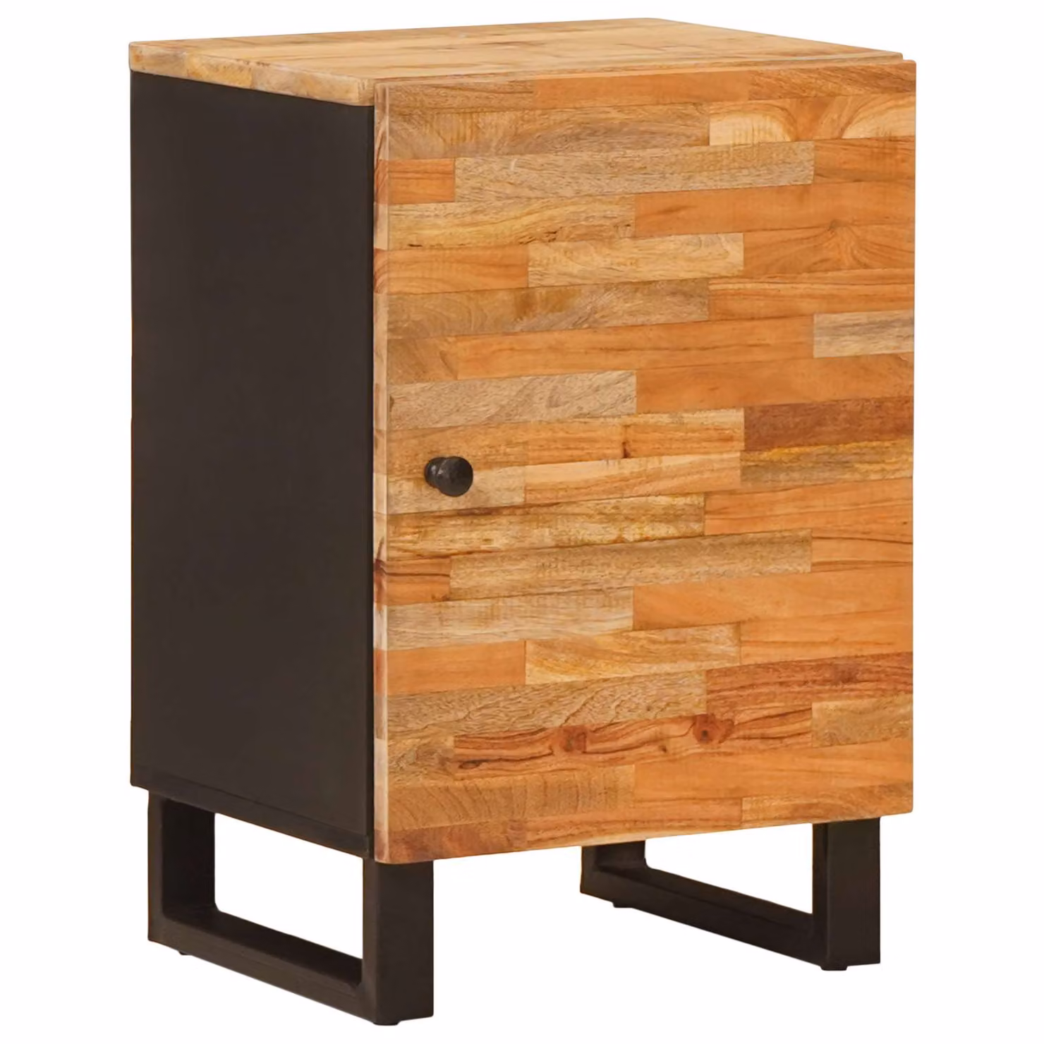 Mobile da bagno vidaXL in legno di mango naturale con ante a battente, L 38 cm x P 33 cm x H 58 cm