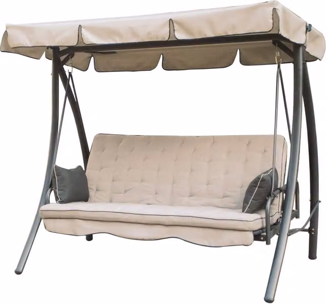 Dondolo da Giardino Reclinabile 3 Posti in Ferro Taddei Panama Beige