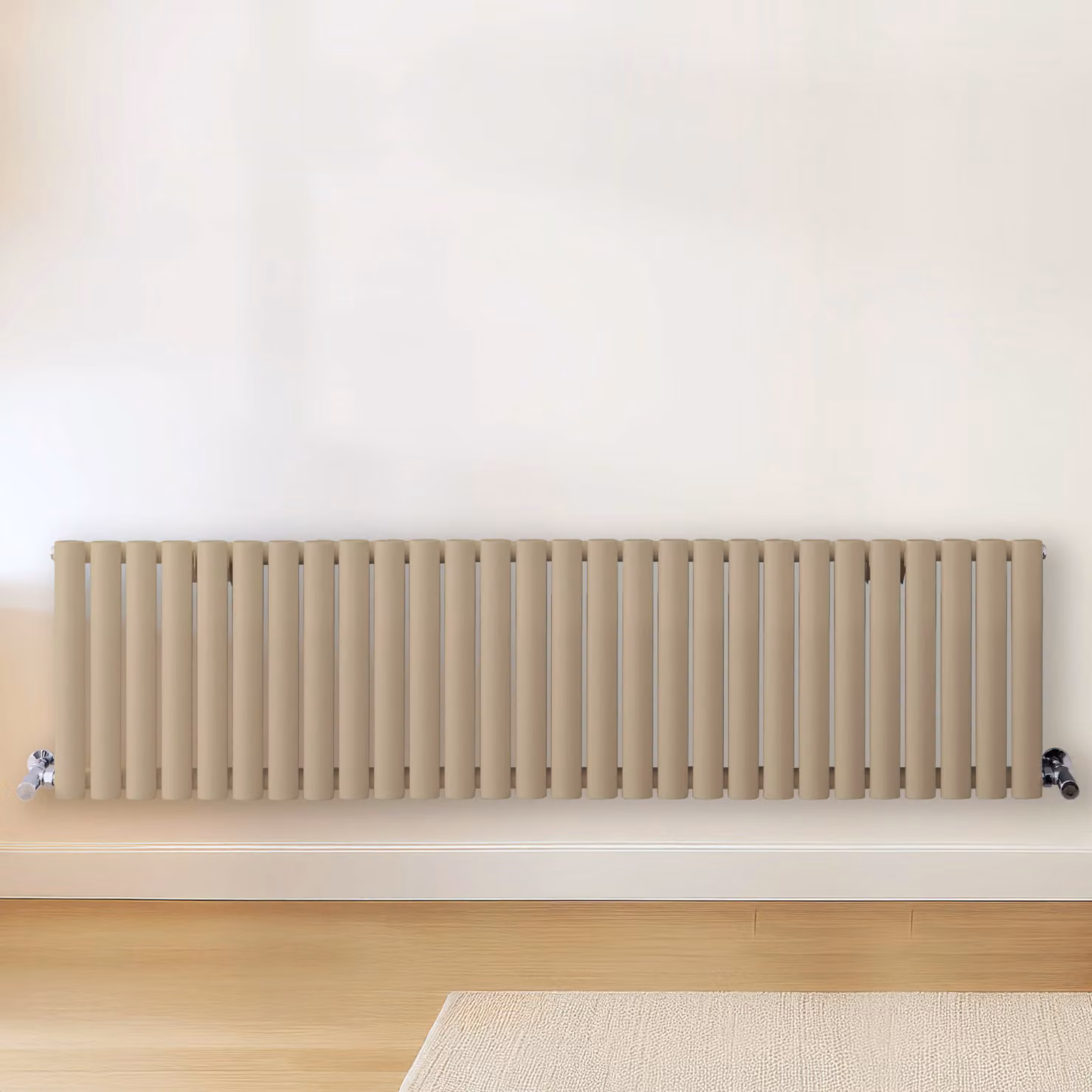 Radiatore di Design Orizzontale Marrone (Elk Marrone) - 400mm x 1647mm - Pannello Doppio  - Revive