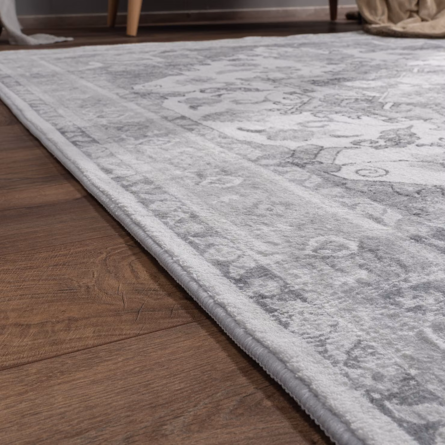 Tappeto lavabile Cambria stile orientale classico grigio e beige L: 100 cm, P: 60 cm – 3