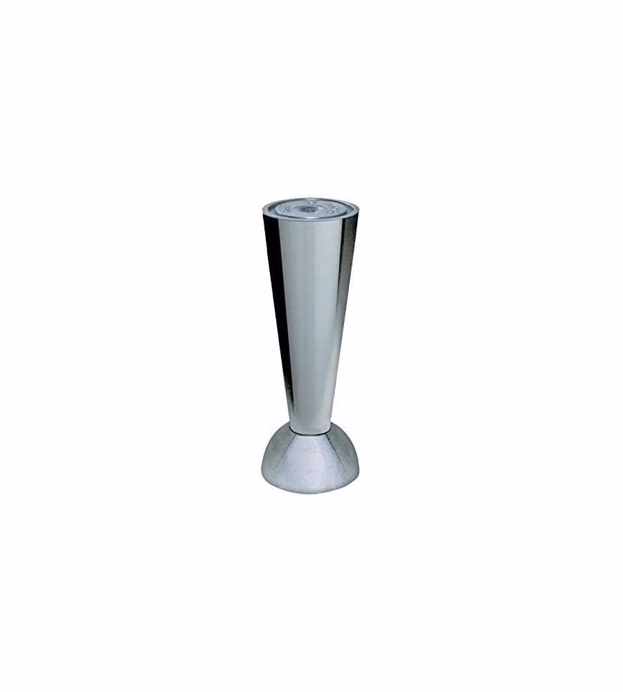 Piedino in metallo regolabile con base bombata h130 mm e diam 45 mm